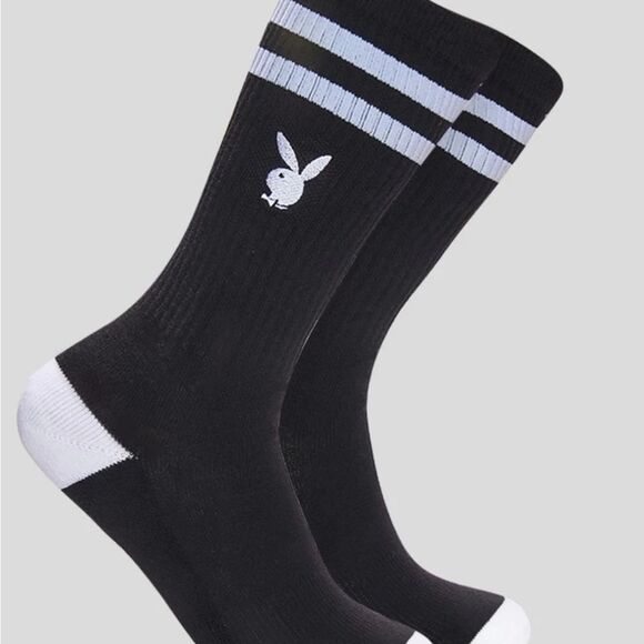 PSD Playboy Cushion Crew Sock- Black - Picture 1 of 7